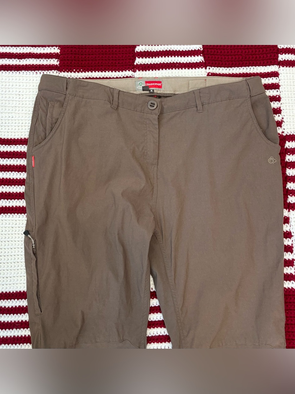 Like New Craghoppers Women's Nosilife Insect Shield Trousers, Sz 16, Brown Pants - Picture 3 of 16